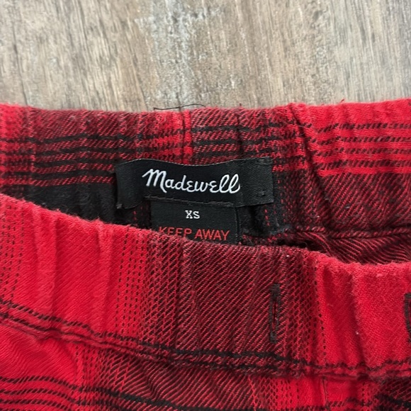 MADEWELL Buffalo check red and black long sleeve flannel PJ set XS - Picture 11 of 13